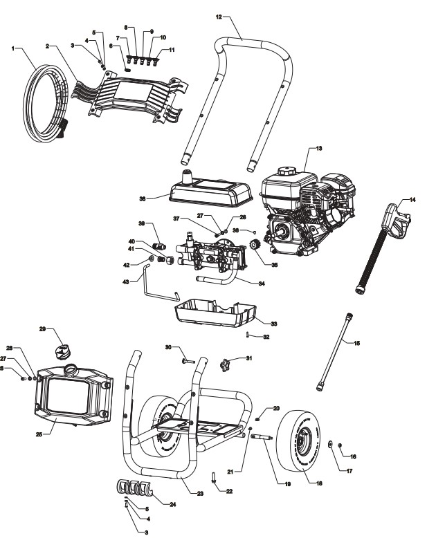 EXCELL PWZ0142700.01 power washer repair parts and manual